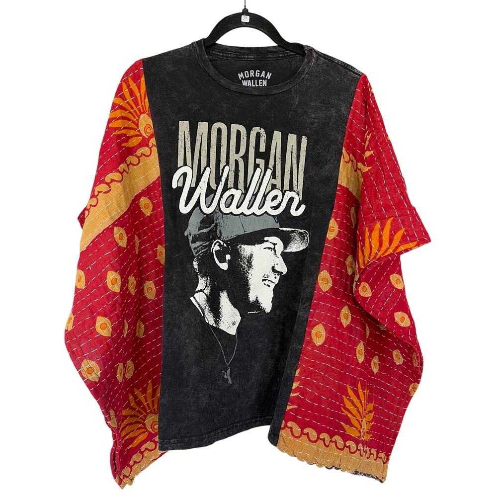 Morgan Wallen Upcycled Kantha Tunic Top Shirt OS Handmade Boho